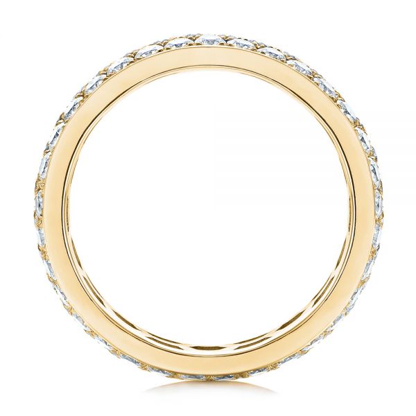 18k Yellow Gold 18k Yellow Gold Men's Diamond Pave Hexagon Eternity Band - Front View - 105233