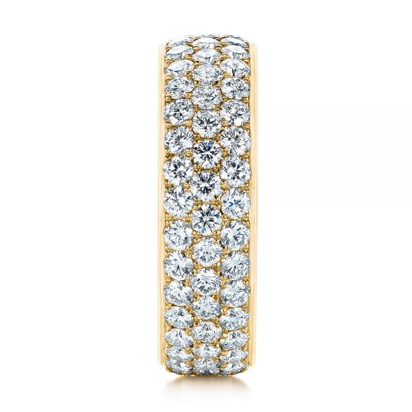 18k Yellow Gold 18k Yellow Gold Men's Diamond Pave Hexagon Eternity Band - Side View - 105233