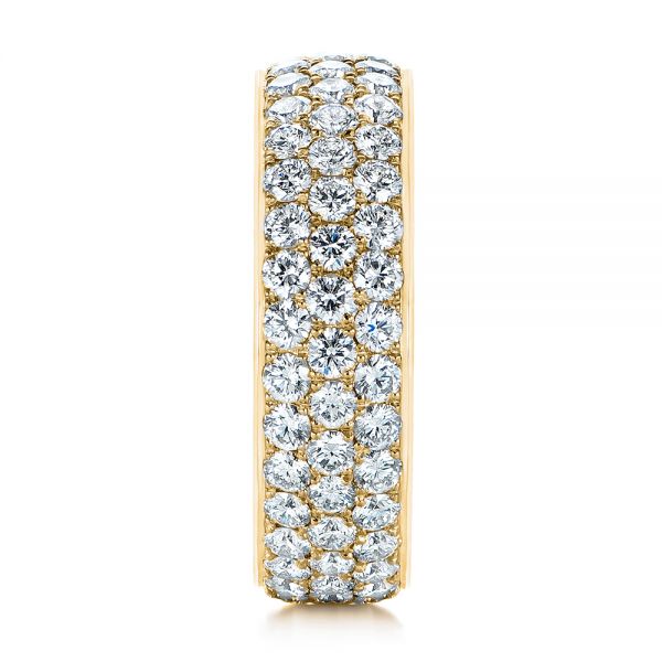 18k Yellow Gold 18k Yellow Gold Men's Diamond Pave Hexagon Eternity Band - Side View -  105233