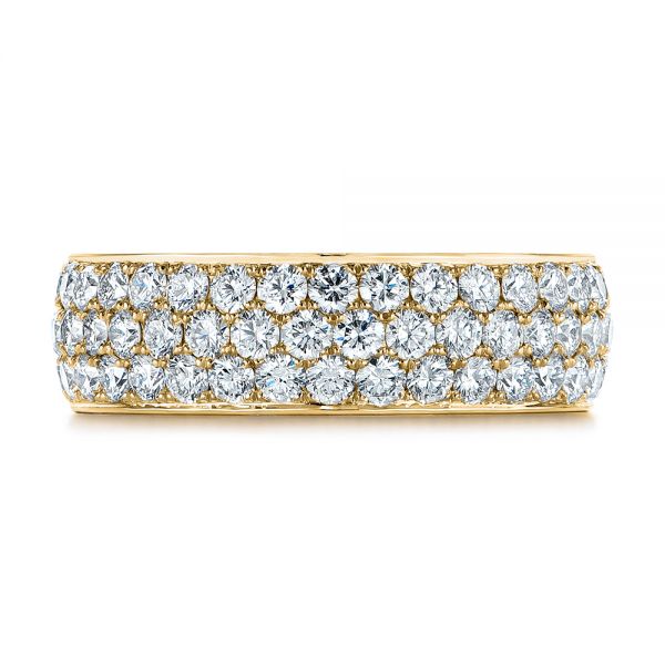 18k Yellow Gold 18k Yellow Gold Men's Diamond Pave Hexagon Eternity Band - Top View - 105233