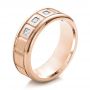 14k Rose Gold 14k Rose Gold Men's Diamond Wedding Band - Three-Quarter View -  100179 - Thumbnail