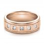 14k Rose Gold 14k Rose Gold Men's Diamond Wedding Band - Flat View -  100179 - Thumbnail