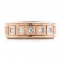 18k Rose Gold 18k Rose Gold Men's Diamond Wedding Band - Top View -  100179 - Thumbnail