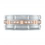 18k Rose Gold And Platinum 18k Rose Gold And Platinum Men's Diamond Wedding Band - Top View -  103979 - Thumbnail