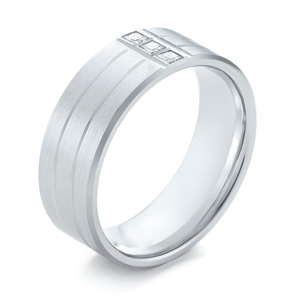 Men's Diamond Wedding Band - Three-Quarter View -  103975