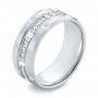  Platinum And 14K Gold Platinum And 14K Gold Men's Diamond Wedding Band - Three-Quarter View -  103979 - Thumbnail