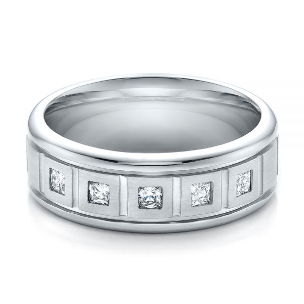  Platinum Platinum Men's Diamond Wedding Band - Flat View -  100179