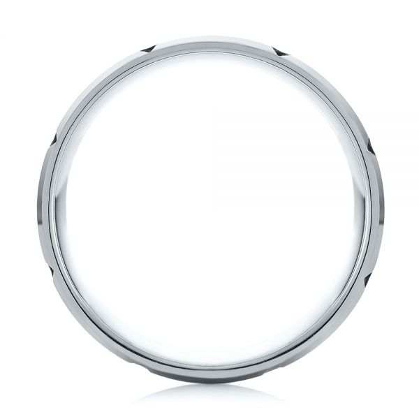 18k White Gold And Platinum 18k White Gold And Platinum Men's Diamond Wedding Band - Front View -  103979