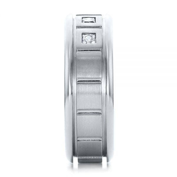  Platinum Platinum Men's Diamond Wedding Band - Side View -  100179