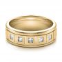 18k Yellow Gold 18k Yellow Gold Men's Diamond Wedding Band - Flat View -  100179 - Thumbnail