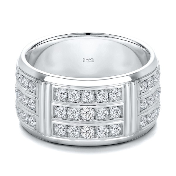 14k Yellow Gold 14k Yellow Gold Men's Diamond Wedding Band - Flat View -  108159 - Thumbnail