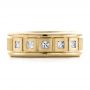 18k Yellow Gold 18k Yellow Gold Men's Diamond Wedding Band - Top View -  100179 - Thumbnail