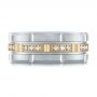 14k Yellow Gold And Platinum 14k Yellow Gold And Platinum Men's Diamond Wedding Band - Top View -  103979 - Thumbnail