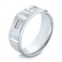 Men's Diamond And Scratch Finish Wedding Band - Three-Quarter View -  103969 - Thumbnail