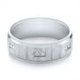 Men's Diamond And Scratch Finish Wedding Band - Flat View -  103969 - Thumbnail