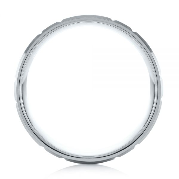 Men's Diamond And Scratch Finish Wedding Band - Front View - 103969
