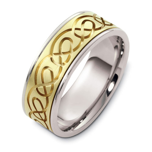 Joseph Jewelry â€º Men's Wedding Rings â€º Men's Engraved Two-Tone ...