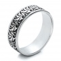  18K Gold Men's Engraved Wedding Band - Three-Quarter View -  101056 - Thumbnail
