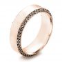 18k Rose Gold 18k Rose Gold Men's Engraved Wedding Band - Three-Quarter View -  101043 - Thumbnail