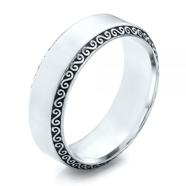 Men's Engraved Wedding Band - Image