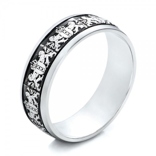 Men's Engraved Wedding Band - Image