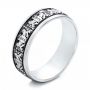 Men's Engraved Wedding Band - Three-Quarter View -  101053 - Thumbnail