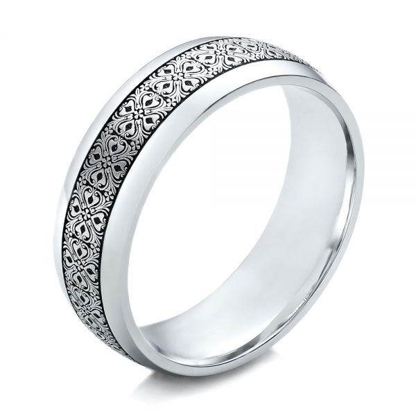 Men's Engraved Wedding Band - Image