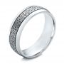  18K Gold Men's Engraved Wedding Band - Three-Quarter View -  101060 - Thumbnail
