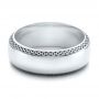  Platinum Platinum Men's Engraved Wedding Band - Flat View -  101038 - Thumbnail