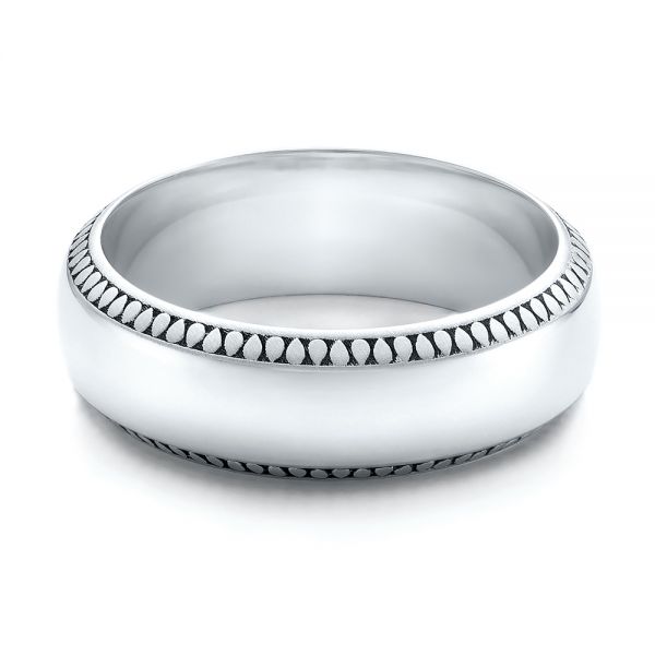 Men's Engraved Wedding Band - Flat View -  101039