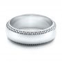 Men's Engraved Wedding Band - Flat View -  101039 - Thumbnail