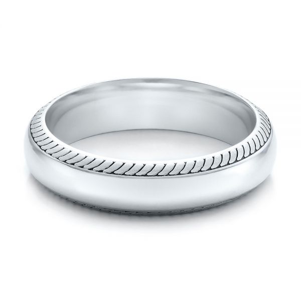 Men's Engraved Wedding Band - Flat View -  101046