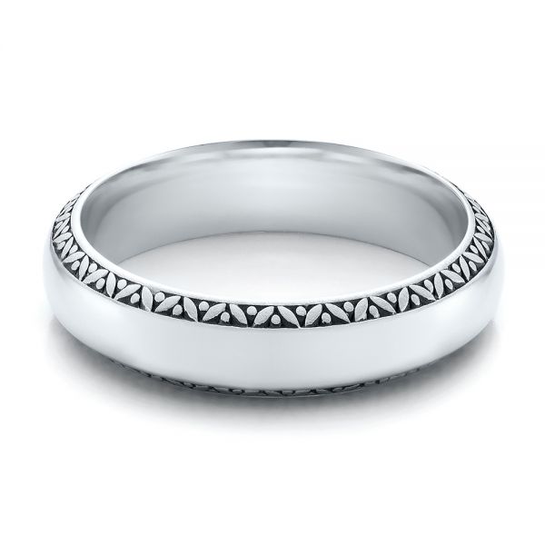 Men's Engraved Wedding Band - Flat View -  101048