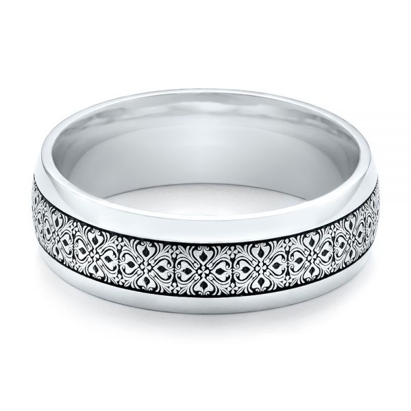 Men's Engraved Wedding Band - Flat View -  101060