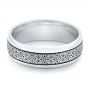 Men's Engraved Wedding Band - Flat View -  101060 - Thumbnail