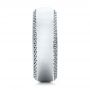 14k White Gold Men's Engraved Wedding Band - Side View -  101038 - Thumbnail