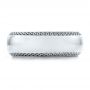 14k White Gold Men's Engraved Wedding Band - Top View -  101038 - Thumbnail