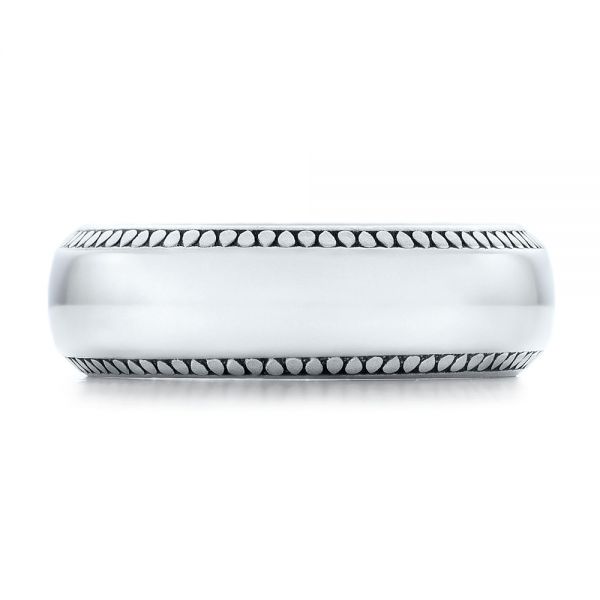 Men's Engraved Wedding Band - Top View -  101039