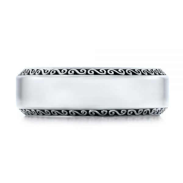 Men's Engraved Wedding Band - Top View -  101043