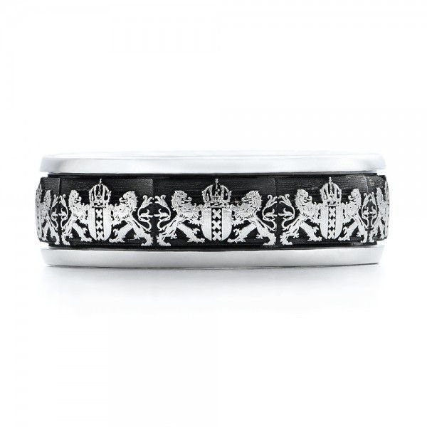 Men's Engraved Wedding Band - Top View -  101053