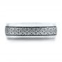  18K Gold Men's Engraved Wedding Band - Top View -  101060 - Thumbnail