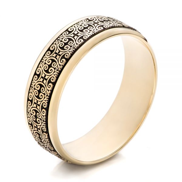 Men's Engraved Wedding Band - Image