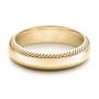 14k Yellow Gold 14k Yellow Gold Men's Engraved Wedding Band - Flat View -  101046 - Thumbnail