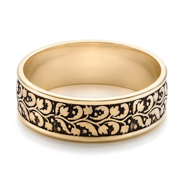 Men's Engraved Wedding Band - Flat View -  101050