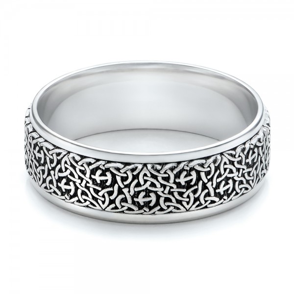 Men's Engraved Wedding Band - Flat View -  101052