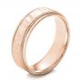 18k Rose Gold 18k Rose Gold Men's Hammered Finish Band - Three-Quarter View -  101191 - Thumbnail