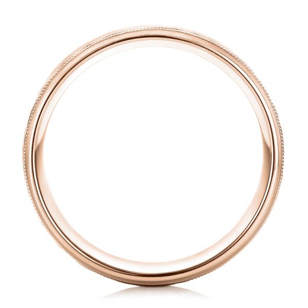 18k Rose Gold 18k Rose Gold Men's Hammered Finish Band - Front View - 101191