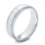 14k White Gold 14k White Gold Men's Hammered Finish Band - Three-Quarter View -  101191 - Thumbnail