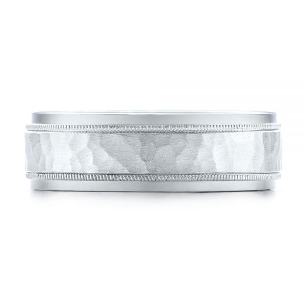  Platinum Platinum Men's Hammered Finish Band - Top View -  101191