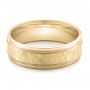 14k Yellow Gold 14k Yellow Gold Men's Hammered Finish Band - Flat View -  101191 - Thumbnail